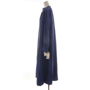 Framework OHMIブロードギャザーカフタンワンピース マキシ ロング 長袖 36 青 ブルー 23040220726030