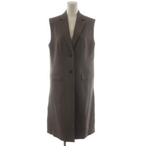 NEW SAXONY OLIN ベスト ジレ 38 グレー テーラードカラー ノースリーブ ロング丈 2302116