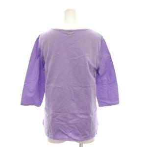 LEONARD SPORT Tシャツ カットソー 42 紫 パープル ラウンドネック ロゴプリント 七分袖 0598193 /YM
