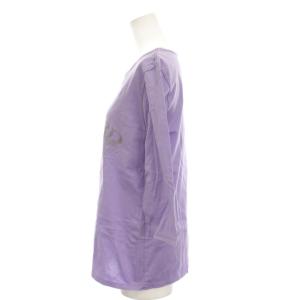 LEONARD SPORT Tシャツ カットソー 42 紫 パープル ラウンドネック ロゴプリント 七分袖 0598193 /YM