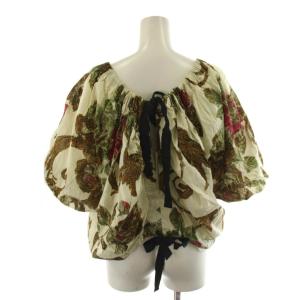 DRIES VAN NOTEN ブラウス 総柄 S ベージュ グリーン 71-01-01-01029