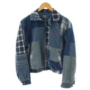 パッチワークジャケット XS ブルー系