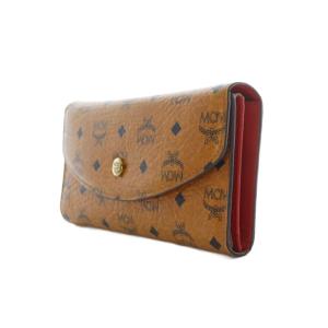 MCM ヴィセトス フラップ ロングウォレット 長財布 小銭入れ 三つ折り キャメル MCMロゴ柄 フラップ開閉