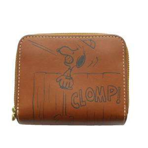 × ピーナッツ PEANUTS エッセンシャルビルフォールドウォレット 二つ折り財布 茶 ブラウン /SS