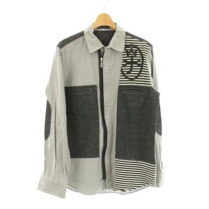 シャツ 46 パッチワーク ストライプ柄 長袖 /JP