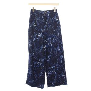 ワイドパンツ ジップフライ 総柄 2 紺 ネイビー 青 ブルー /BB