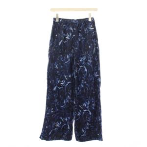 45R ワイドパンツ ジップフライ 総柄 2 紺 ネイビー 青 ブルー /BB