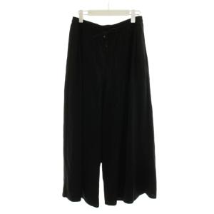 25SS ツイストコットンプレーティング ワイドパンツ イージーパンツ 44 黒 ブラック PRWWGA0130