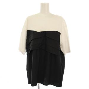24SS スムースデザイン コンビ カットソー Tシャツ 半袖 44 白 黒 KKWWCM1530 /TK