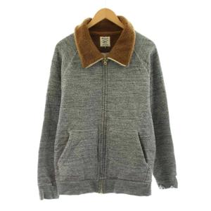 GG Sweat Boa collar ボア スウェットジャケット ジップアップ L グレー 茶 ブラウン