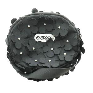 × アウトドアプロダクツ OUTDOOR PRODUCTS ミニショルダーバッグ フワラー装飾 黒 ブラック