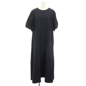 24SS デニムライクシャンブレーワンピース ロング 半袖 大きいサイズ 46 紺 ネイビー OPWWCM0609