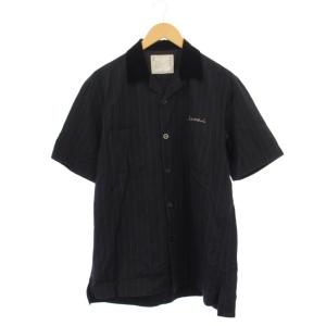 23AW CHALK STRIPE SHIRT 1 ブラック 23-03043M