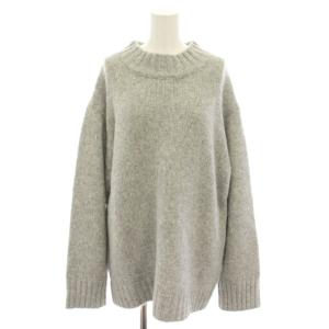 23AW ベビーアルパカビッグシルエットニット セーター 長袖 大きいサイズ 44 グレー KRWWSW0560