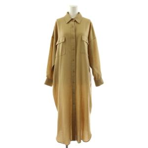 23AW シャツワンピース ロング マキシ 長袖 ウール混 F ベージュ WGZ1032209A0006