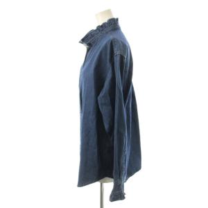 JOURNAL STANDARD relume 23AW デニムフリルブラウス シャツ F インディゴ 長袖 フリル襟 フリル袖口 /JP