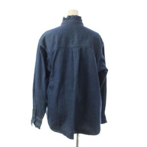 JOURNAL STANDARD relume 23AW デニムフリルブラウス シャツ F インディゴ 長袖 フリル襟 フリル袖口 /JP