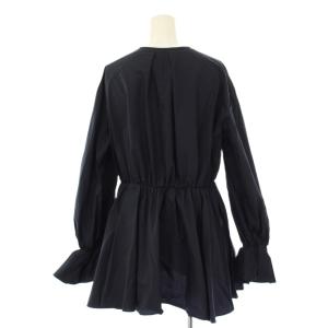 JOURNAL STANDARD L'ESSAGE 25SS シルキータイプライターペプラムブラウス シャツ プルオーバー 長袖 スキッパー F 紺 ネイビー