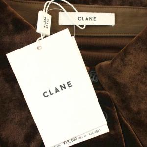 CLANE CRUSHED VELOUR POLO TOPS ベロア ポロシャツ 五分袖 2 茶 ブラウン 19122-4062