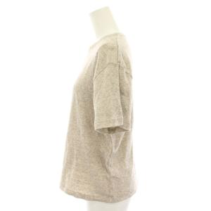 LOEWE ドレープTシャツ アナグラム刺繍 アシンメトリー S ベージュ S359Y22X86