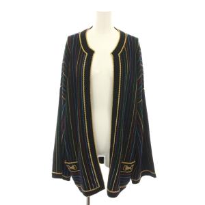 カーディガン ストライプ柄 GGホースビット ラメ S ブラック ゴールドカラー 606003