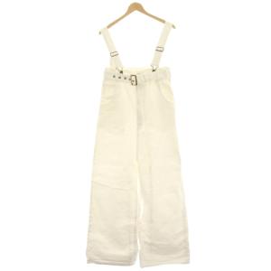 Q.anos 24SS 5WAYサスペンダーデニム オーバーオール サロペット ワイド F 白 ホワイト