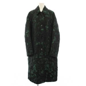 ジャガードステンカラーコート キルティング S グリーン