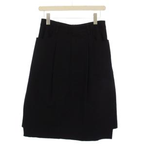 フレアスカート ひざ丈 ウール カシミヤ 36 黒 /BM
