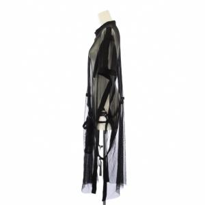 LIMI feu シアーワンピース 半袖 ロング 変形 S 黒 LN-T70-630 /KH