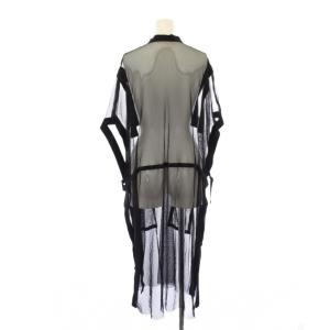 LIMI feu シアーワンピース 半袖 ロング 変形 S 黒 LN-T70-630 /KH