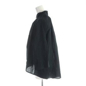 mizuiro ind mizuiroind シャツ ブラウス 黒 ブラック 長袖 ギャザー レギュラーカラー /AP