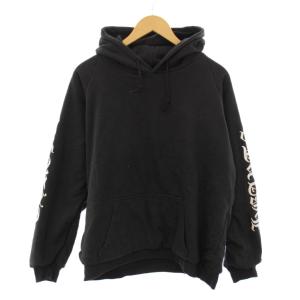 CHROME HEARTS プルオーバーパーカー スウェット 長袖 ロゴ プリント ストレッチ L 黒 ブラック /BB