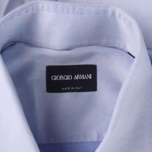GIORGIO ARMANI ワイシャツ 39 青 ブルー 無地 長袖 レギュラーカラー /AP