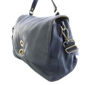 ZANELLATO POSTINA L ポスティーナL 2WAY ショルダーバッグ ハンドバッグ レザー ターンロック式 紺