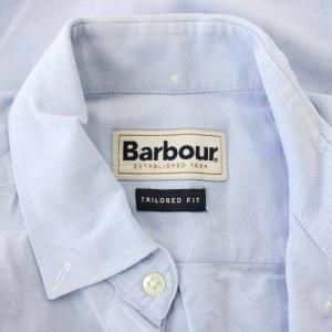 Barbour ワイシャツ ボタンダウン 長袖 TAILORED FIT S 水色 /KH