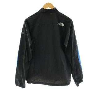 THE NORTH FACE ジャケット ブルゾン ジップアップ ロゴプリント 薄手 L 青 ブルー 黒 ブラック /KU
