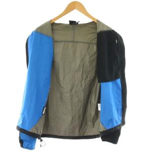 THE NORTH FACE ジャケット ブルゾン ジップアップ ロゴプリント 薄手 L 青 ブルー 黒 ブラック /KU