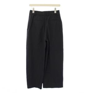 PLST 24SS パンツ M 黒 ブラック クロップド丈 ワイド センタープレス 12-4206012 /KH