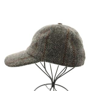 Harris Tweed HarrisTweed キャップ 帽子 総柄 ウール 57 グレー /AN3
