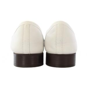 Repetto Michael マイケル ローファー ラウンドトゥ チャンキーヒール ローヒール レザー 38 白 ホワイト