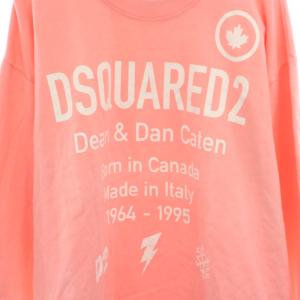 DSQUARED2 20AW スウェット トレーナー クルーネック 長袖 オーバーサイズ ロゴプリント 裏起毛 S ピンク