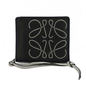 アナグラム コンパクトジップ ウォレット 2つ折り財布 レザー 黒 /KH OH