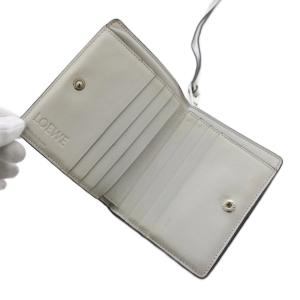 LOEWE アナグラム コンパクトジップ ウォレット 2つ折り財布 レザー 黒 /KH OH