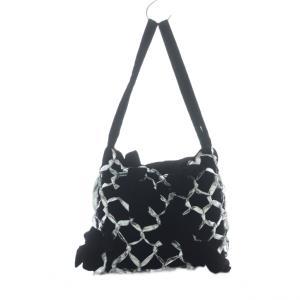 24A?Bag015 トートバッグ 黒 ブラック シルバーカラー リボンデザイン /RI OS