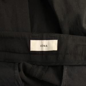 IENA ドライリネンパンツ テーパードパンツ 38 黒 ブラック 無地 23030900601010 /HN