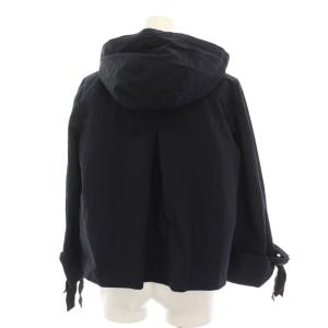 LANVIN en Bleu ジャケット マウンテンパーカー ジップアップ 紺 ネイビー フード付き 長袖 リボンディテール 3896213