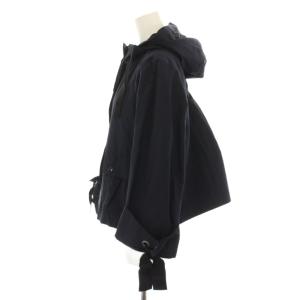 LANVIN en Bleu ジャケット マウンテンパーカー ジップアップ 紺 ネイビー フード付き 長袖 リボンディテール 3896213