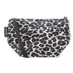 舟型ショルダーバッグ ナイロン ヒョウ柄 レオパード 黒 ブラック ベージュ 1927F /BB