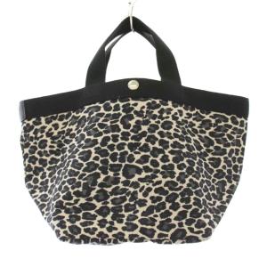 舟型トートM トートバッグ レオパード ナイロン ブラック ベージュ 707FB