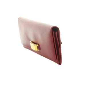 PRADA サフィアーノ 長財布 二つ折り 小銭入れ 赤 /MI OH